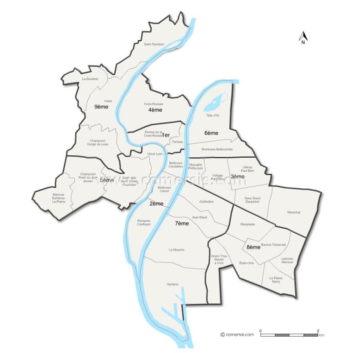 mapu Lyon arrondissement