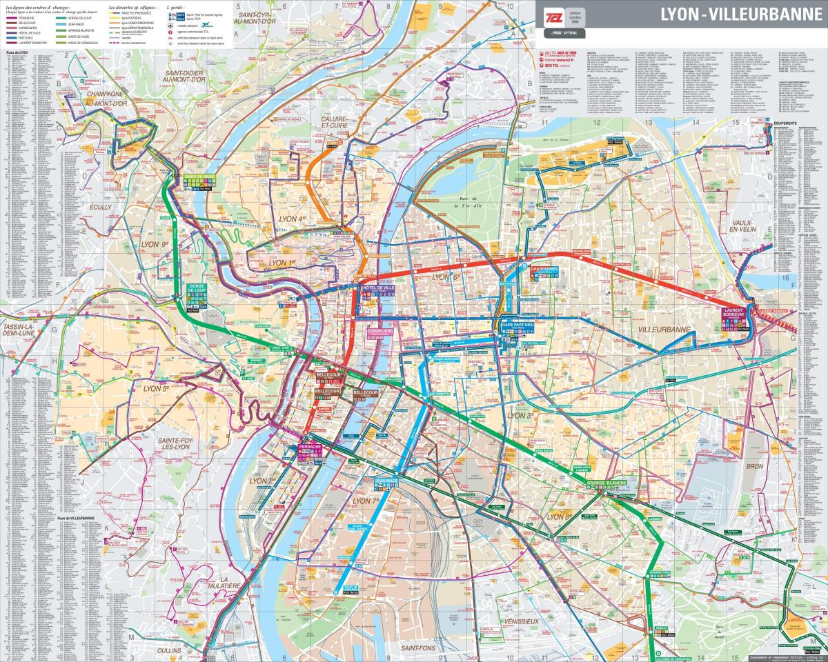 Lyon, francúzsko autobusom mapu