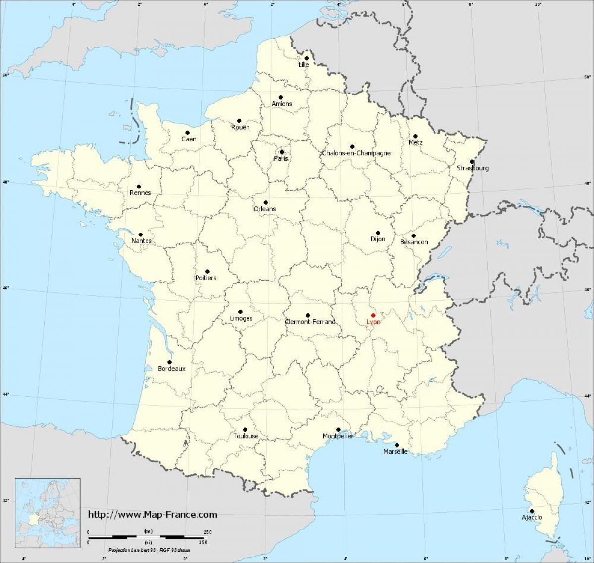 kde je Lyonu vo francúzsku v mapu