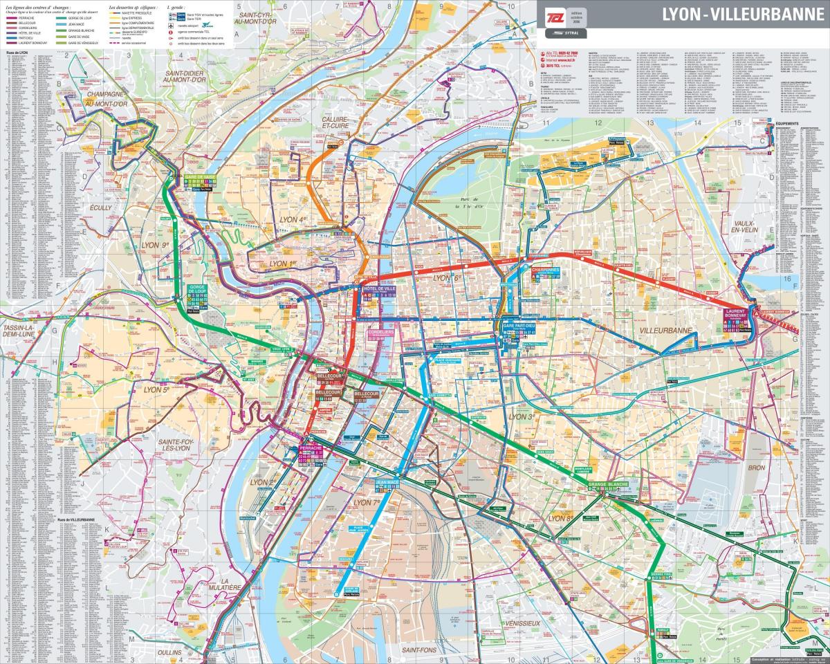 Lyon autobusová zastávka, mapu
