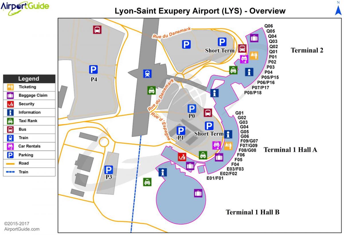 Lyon, francúzsko letisko mapu
