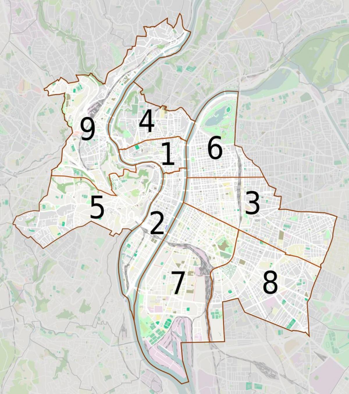 mapu Lyon okresy
