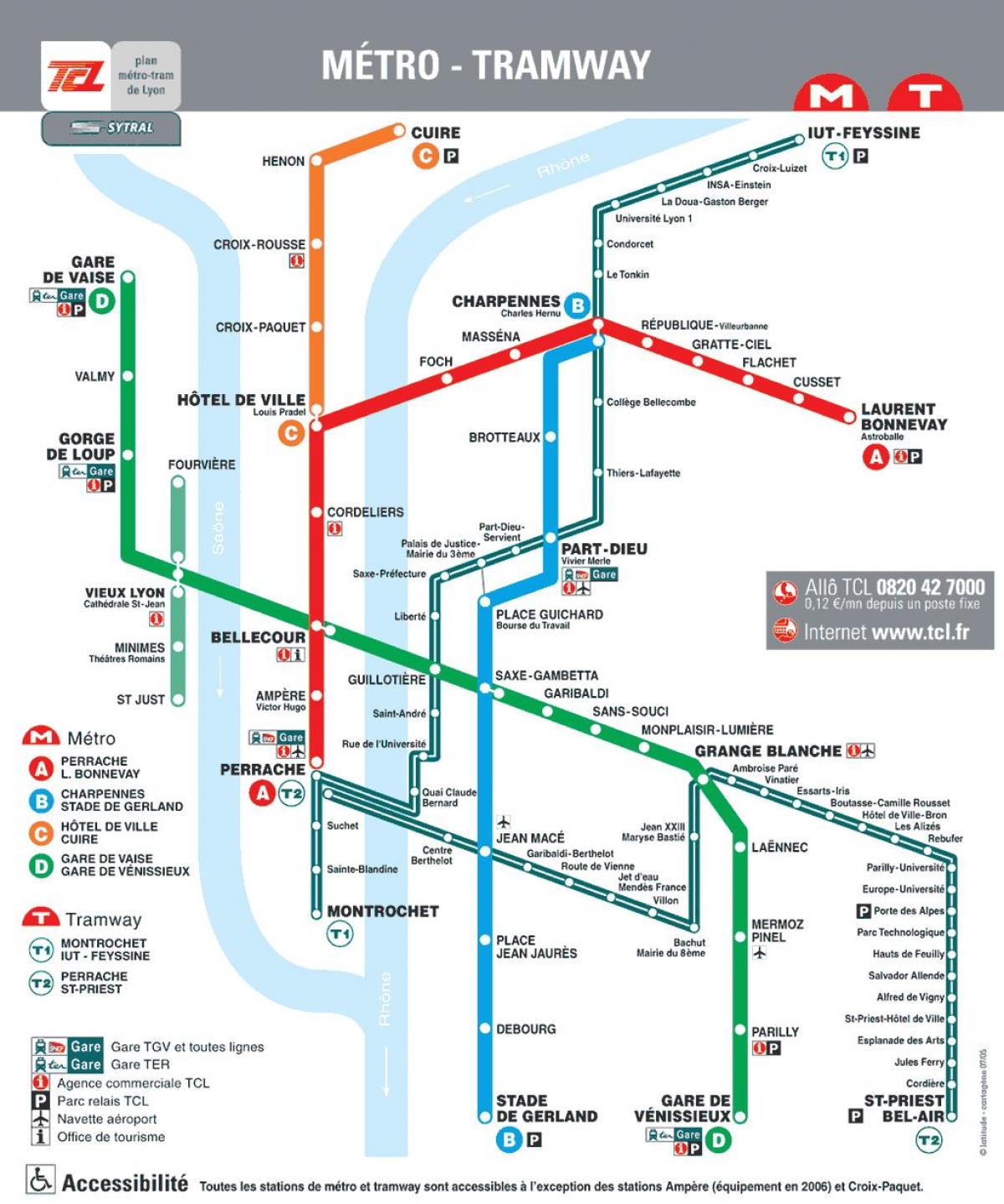 mapa metro Lyon