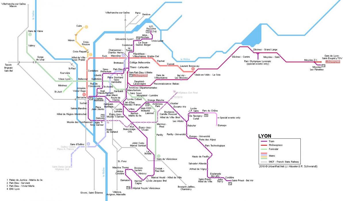 mapa rhone express Lyon