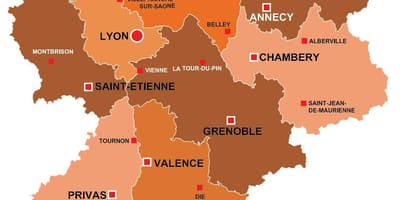 Lyon francúzsko mapa regiónu