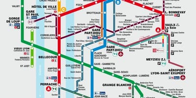 Lyon podzemné mapu