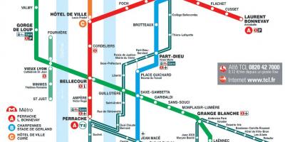 Lyon metro mapu 2016